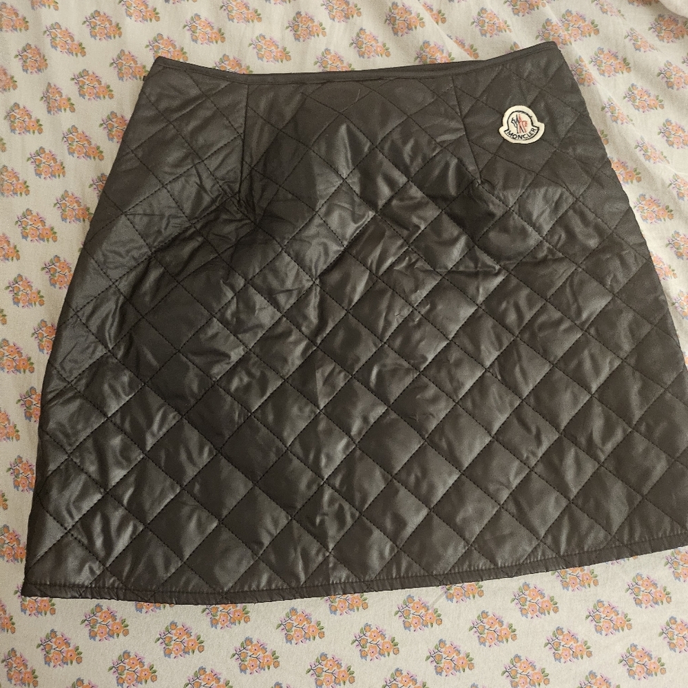 Moncler Quilted Black Mini Skirt